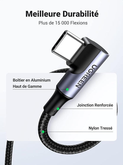 U-GREEN USB-C to USB-C Angled Cable