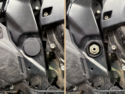 Frame screw covers for Suzuki V-Strom 800DE and 800SE